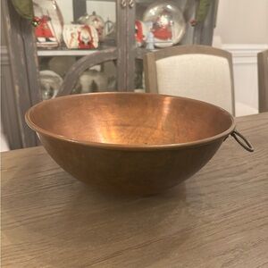 Vintage Copper 12" Mixing Bowl Made In Italy